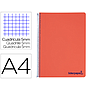 LIDERPAPEL - Cuaderno espiral A4 micro wonder tapa plastico 120h 90 gr cuadro 5 mm 5 bandas 4 taladros color rojo (Ref. BA88)