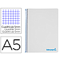 LIDERPAPEL - Cuaderno espiral a5 micro wonder tapa plastico 120h 90g cuadro 5mm 5 bandas 6 taladros color gris (Ref. BJ69)