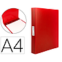 LIDERPAPEL - Carpeta 4 anillas 25 mm mixtas polipropileno din A4 rojo translucido (Ref. CH30)