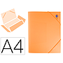 LIDERPAPEL - Carpeta gomas solapas polipropileno din A4 naranja fluor opaco (Ref. GC15)