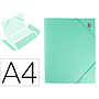 LIDERPAPEL - Carpeta gomas solapas polipropileno din A4 verde manzana opaco (Ref. GC18)