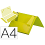 LIDERPAPEL - Carpeta portadocumentos gomas polipropileno din A4 amarillo fluor opaco lomo 25 mm (Ref. SS48)