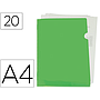 LIDERPAPEL - Carpeta dossier uñero polipropileno din A4 verde manzana opaco 20 hojas (Ref. BL23)