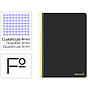 LIDERPAPEL - Cuaderno espiral folio smart tapa blanda 80h 60gr cuadro 4mm con margen color negro (Ref. BG02)