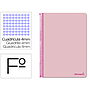 LIDERPAPEL - Cuaderno espiral folio smart tapa blanda 80h 60gr cuadro 4mm con margen color rosa (Ref. BF97)