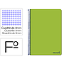 LIDERPAPEL - Cuaderno espiral folio smart tapa blanda 80h 60gr cuadro 4mm con margen color verde (Ref. BF99)