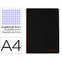 LIDERPAPEL - Cuaderno espiral A4 wonder tapa plastico 80h 90gr cuadro 4mm con margen color negro (Ref. TH62)