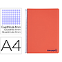 LIDERPAPEL - Cuaderno espiral A4 wonder tapa plastico 80h 90gr cuadro 4mm con margen color rojo (Ref. TH65)