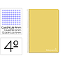 LIDERPAPEL - Cuaderno espiral cuarto witty tapa dura 80h 75gr cuadro 4mm con margen color amarillo (Ref. BC81)