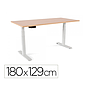 ROCADA - Mesa regulable en altura electricamente hasta 129 cm estructura de acero tablero 180 cm color haya (Ref. 2003XCR01)