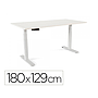 ROCADA - Mesa regulable en altura electricamente hasta 129 cm estructura de acero tablero 180 cm color blanco (Ref. 2003XCR04)