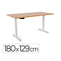 ROCADA - Mesa regulable en altura electricamente hasta 129 cm estructura de acero tablero 180 cm color roble (Ref. 2003XCR08)