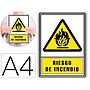 ARCHIVO 2000 - Pictograma riesgo de incendio pvc amarillo luminiscente 210x297 mm (Ref. 6172-01 AM)