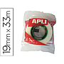 APLI - Cinta adhesiva 33 mt x 19 mm invisible encelofanada individualmente (Ref. 12533)
