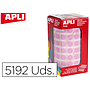 APLI - Gomets autoadhesivo circulares 10,5 mm rosa rollo con 5192 unidades (Ref. 11479)