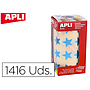 APLI - Gomets autoadhesivo estrella holografico azul metalizado rollo con 1416 unidades (Ref. 12052)
