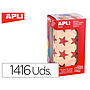 APLI - Gomets autoadhesivo estrella holografico rojo metalizado rollo con 1416 unidades (Ref. 12053)