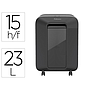 FELLOWES - Destructora de documentos lx201 capacidad de 12h seguridad p5 grapas clips y tarjetas 23 litros negra (Ref. 5050001)