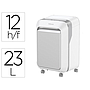 FELLOWES - Destructora de documentos lx211 capacidad de 15 hojas seguridad p5 blanca papelera 23 l grapas (Ref. 5050301)