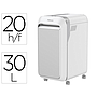 FELLOWES - Destructora de documentos lx221 capacidad de corte 20h seguridad p5 clips grapas y tarjetas 30l blanca (Ref. 5050501)